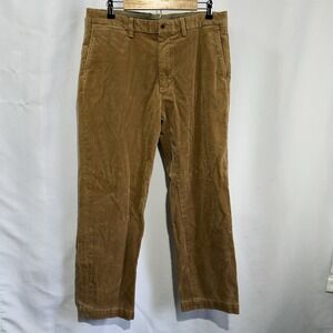 Vintage Polo Ralph Lauren Corduroy Preston Pants Men's 35 X 32 Brown Flat Front